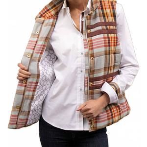 NEW DIZZY-LIZZIE rosey plaid vest in multicolor